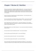 Chapter 1 Review Q&period;1 Nutrition Question and answers already passed 2023&sol;2024