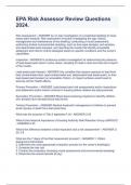 EPA Risk Assessor Review Questions 2024&period;