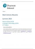  Pearson Edexcel GCSE In Design & Technology (1DT0) 1F: Timbers Mark Scheme  Summer 2023