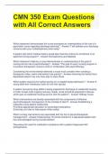 CMN 350 Final Exam Study Guide Questions and Answers