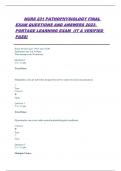 NURS 231 PATHOPHYSIOLOGY FINAL EXAM QUESTIONS AND ANSWERS 2023- PORTAGE LEARNING EXAM  (IT A VERIFIED PASS)