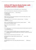Arthrex IOT Sports Study Guide &vert; with complete solution &vert; Updated