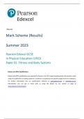  Pearson Edexcel GCSE In Physical Education (1PE0) Paper 01: Fitness and Body Systems Mark Scheme  Summer 2023