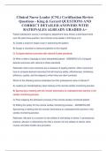 Clinical Nurse Leader &lpar;CNL&rpar; Certification Review Questions - King & Gerard