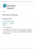 Pearson Edexcel GCSE In Physics (1 PH0) Paper 1 F Mark Scheme  Summer 2023 