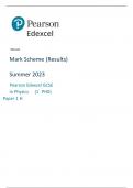 Pearson Edexcel GCSE In Physics (1 PH0) Paper 1 H Mark Scheme  Summer 2023 