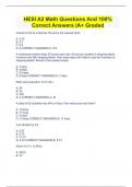 HESI A2 Math Questions And 100% Correct Answers |A+ Graded