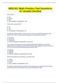 HESI A2: Math Practice Test Questions A+ Graded |Verified