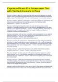 Capstone Pharm Pre Assessment Test with Verified Answers to Pass
