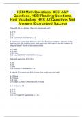 HESI Math Questions, HESI A&P Questions, HESI Reading Questions, Hesi Vocabulary, HESI A2 Questions And Answers |Guaranteed Success