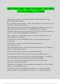 REHS&sol;RS Study Guide &vert;Questions with 100&percnt; Correct Answers &vert; Verified