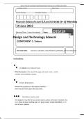 EDEXCEL GCSE JUNE 2023 DESIGN AND TECHNOLOGY 1DTO QUESTION PAPER 1F TIMBERS 