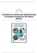 Test Bank for Community Health Nursing A Canadian Perspective 5th Edition Stamler