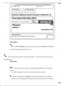 EDEXCEL GCSE JUNE 2023 PHYSICH TRIPLE SCIENCE 1PHO 1F PAPER 1 FOUNDATION