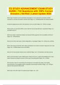 IT2 STUDY ADVANCEMENT EXAM STUDY GUIDE &vert; 734 Questions with 100&percnt; Correct Answers &vert; Verified &vert; Latest Update 2024