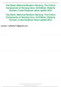 Test Bank: Maternal-Newborn Nursing: The Critical Components of Nursing Care, 3rd Edition, Roberta Durham, Linda Chapman latest update 2023