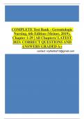 COMPLETE Test Bank - Gerontologic Nursing, 6th Edition (Meiner, 2019), Chapter 1-29 | All Chapters/ LATEST 2023: CORRECT QUESTIONS AND ANSWERS GRADED A+