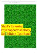 Stahl&rsquo;s Essential Psychopharmacology 5th Edition Test Bank