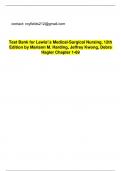 Test Bank for Lewis's Medical-Surgical Nursing, 12th Edition by Mariann M. Harding, Jeffrey Kwong, Debra Hagler Chapter 1-69