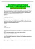 CALIFORNIA NOTARY PUBLIC PRACTICE EXAM QUESTIONS 2022 COMPLETE SOLUTION