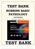 ROBBINS BASIC PATHOLOGY 10TH EDITION TEST BANK BY KUMAR, ABBAS, ASTER ISBN- 978-0323353175 Latest Verified Review 2024 Practice Questions and Answers for Exam Preparation, 100% Correct with Explanations, Highly Recommended, Download to Score A+
