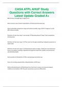 CASA ATPL AHUF Study  Questions with Correct Answers Latest Update Graded A&plus; 