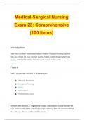 Medical Surgical NursingExam 23 Comprehensive (100Items)