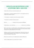 SSM EXAM QUESTIONS AND  ANSWERS 100% SOLVED 