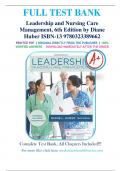 Test Bank for Leadership and Nursing Care Management, 6th Edition by Diane Huber ISBN 9780323389662 Chapter 1-27 | Complete Guide A+