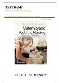 Test Bank For Maternity and Pediatric Nursing 3rd Edition by Susan Ricci , Theresa Kyle, Susan Carman||ISBN NO:10,9781451194005||ISBN NO:13,978-1451194005||All Chapters||A+, Guide.