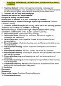 TEACHING STRATEGIES AND METHODOLOGIES FOR TEACHING & LEARNINGTEACHING STRATEGIES AND METHODOLOGIES FOR TEACHING & LEARNING
