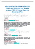 Family Nurse Practitioner- FNP Final Exam 2024 Questions and Detailed Answers| 100 % Correct Answers Guaranteed Pass