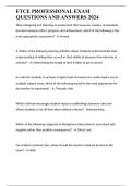 FTCE PROFESSIONAL EXAM QUESTIONS AND ANSWERS 2024