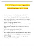 WGU C720 Operations and Supply Chain Management Exam Latest Updated