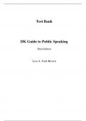 Test Bank For DK Guide to Public Speaking 3rd Edition By Lisa Ford-Brown, DK Dorling Kindersley (All Chapters, 100% Original Verified, A+ Grade)