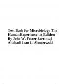 Test Bank for Microbiology The Human Experience 1st Edition By John W&period; Foster Zarrintaj Aliabadi Joan L&period; Slonczewski&vert;&vert;ISBN NO-10&comma;0393906094 &vert;&vert;ISBN NO-13&comma;978-0393906097&vert;&vert;All Chapters&vert;&vert;Complete Guide A&plus;