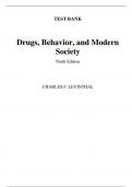 Test Bank For Drugs, Behavior, and Modern Society 9th Edition By Charles Levinthal (All Chapters, 100% Original Verified, A+ Grade)