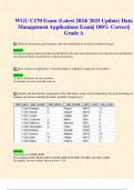 WGU C170 Exam (Latest 2024/ 2025 Update) Data Management Applications Exam| 100% Correct| Grade A
