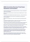 ISSA Corrective Exercise Final Exam Questions and Answers