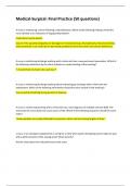 Medical-Surgical&colon; Final Practice &lpar;50 questions&rpar;Fully Solved Graded A&plus;