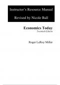 Instructor Manual With Test Bank For Economics Today 20th Edition By Roger LeRoy Miller  (All Chapters, 100% Original Verified, A  Grade)
