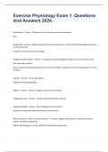 Exercise Physiology Exam 1  Questions And Answers 2024&period;