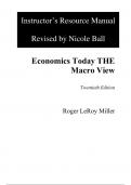 Instructor Manual With Test Bank For Economics Today The Macro View 20th Edition By Roger LeRoy Miller (All Chapters, 100% Original Verified, A  Grade)