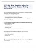 NUR 106 Quiz: Obtaining a Capillary Blood Sample for Glucose Testing Chapter 18 2023/2024