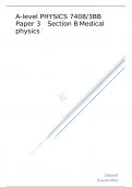 AQA A level PHYSICS BB Paper 3&Tab;Section B&Tab;Medical physics Mark scheme June 2023