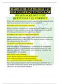 PHARMACOLOGY250&plus;HESI EXIT HESI ANSWERSQUESTION BANK &sol;PHARMACOLOGY EXIT QUESTIONS AND CORRECT 