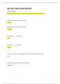 BIO 201 FINAL EXAM REVIEW Questions and 100&percnt; Correct Verified Answers