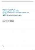 Pearson Edexcel GCE In Biology Spec B 8BN0 Paper 01 Lifestyle Transport Genes and Health Mark Scheme Summer 2023