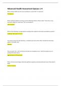 Advanced Health Assessment Quizzes 1-4 Best Solution Rated A&plus;