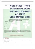 Course  NURS 6630C – NURS  6630N FINAL EXAM  VERSION 1 /GRADED  A/LATEST  VERSION/2023-2024